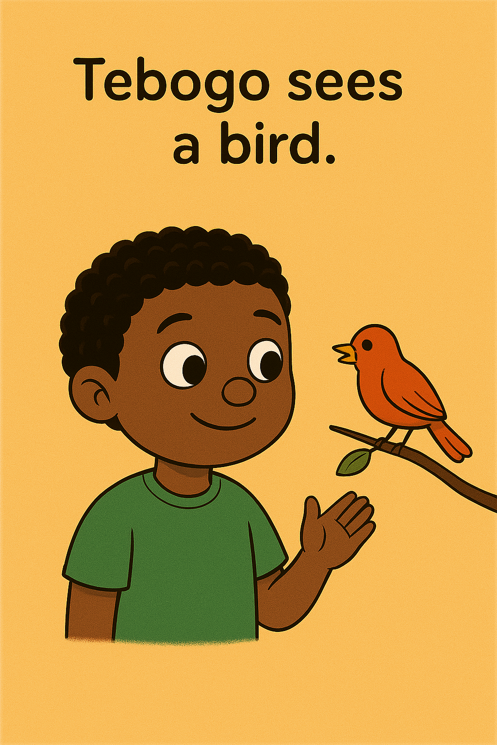 Tebogo sees a bird