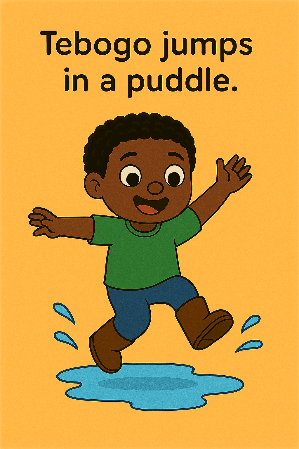 Tebogo jumps in the puddle