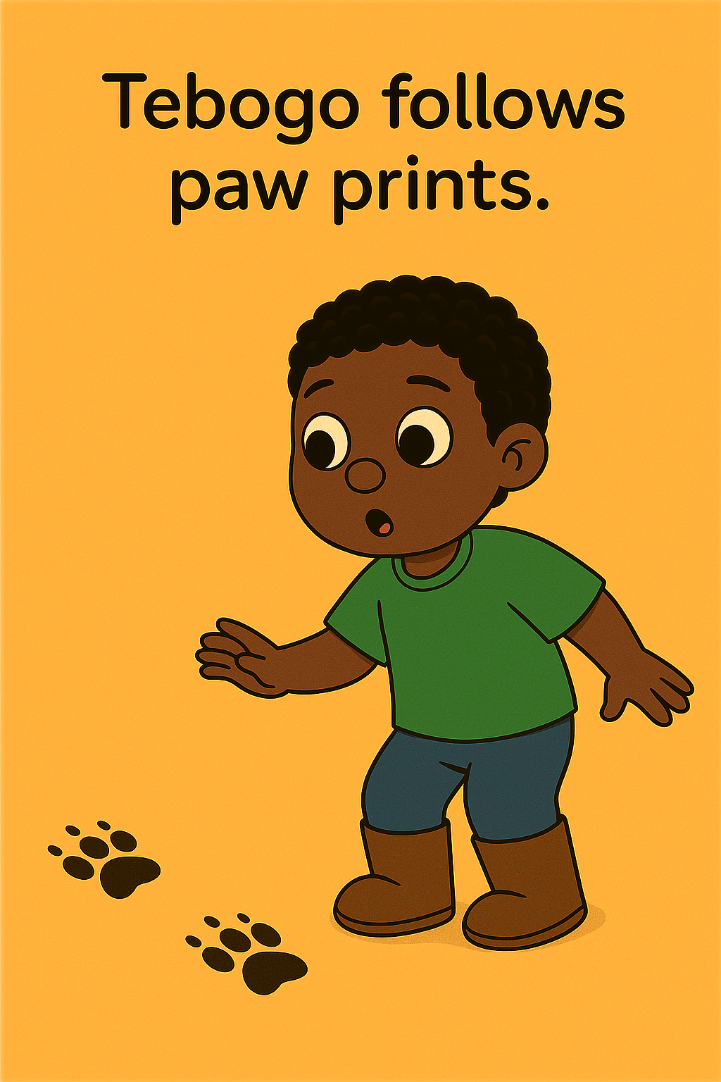 Tebogo follows paw prints